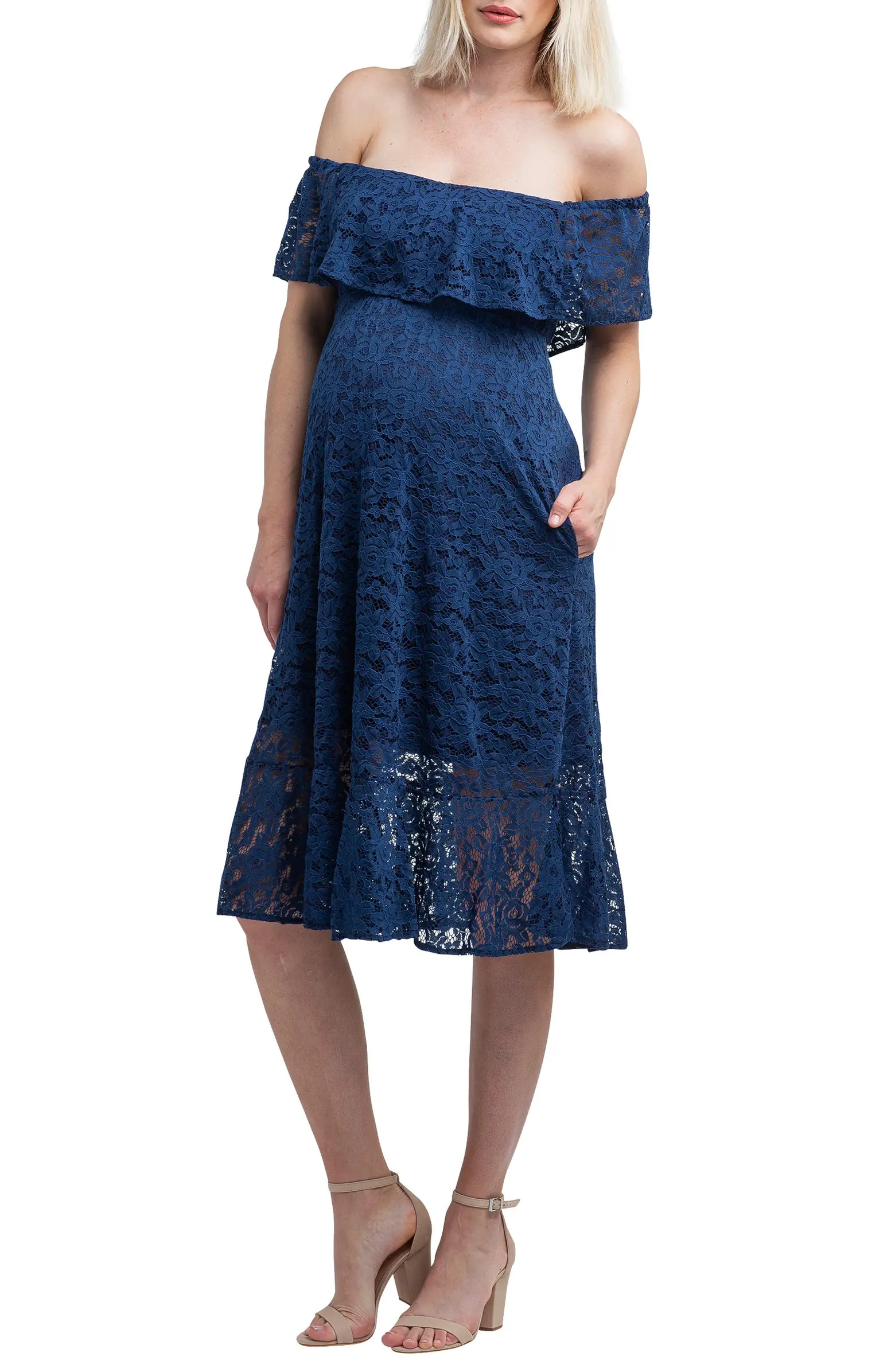 Nom Maternity Lucia Off the Shoulder Lace Maternity Dress | Nordstrom | Nordstrom