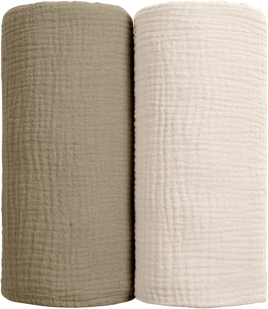 Muslin Swaddle Blanket Baby - Cotton Swaddling Blanket Soft Baby Receiving Blanket Neutral 2Pack(... | Amazon (US)