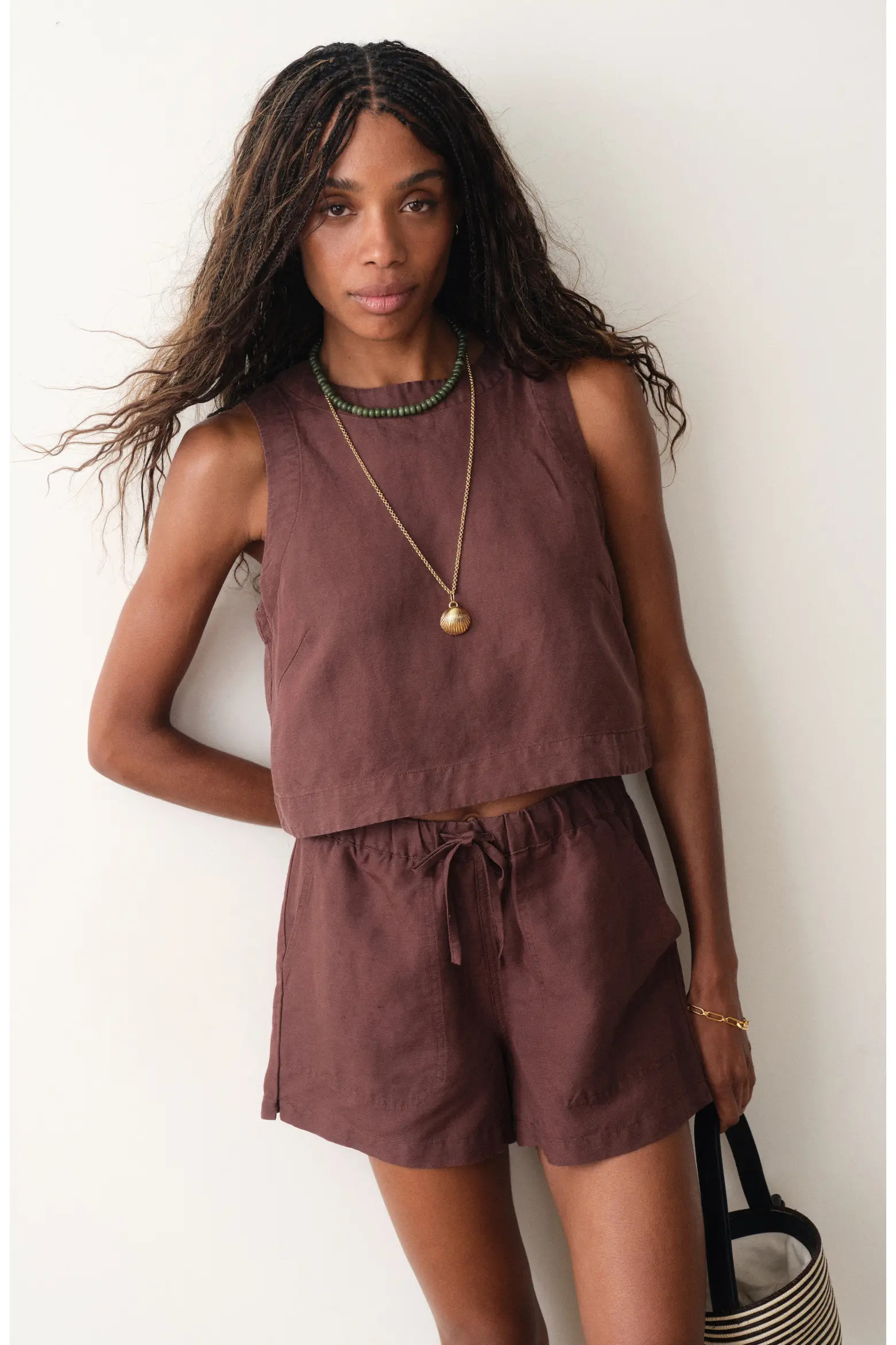 Quinn Sleeveless Linen Blend Crop Top (Women) | Nordstrom | Nordstrom