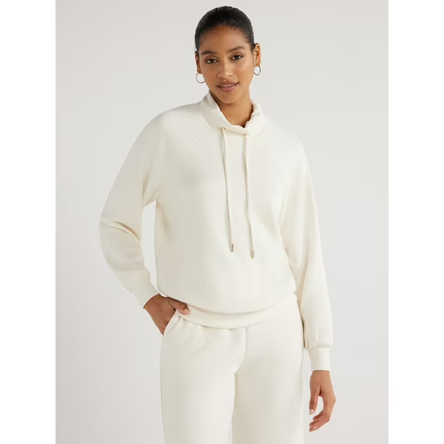 Scoop Women's Scuba Knit Funnel Neck Sweatshirt, Sizes XS-XXL | Walmart (US)