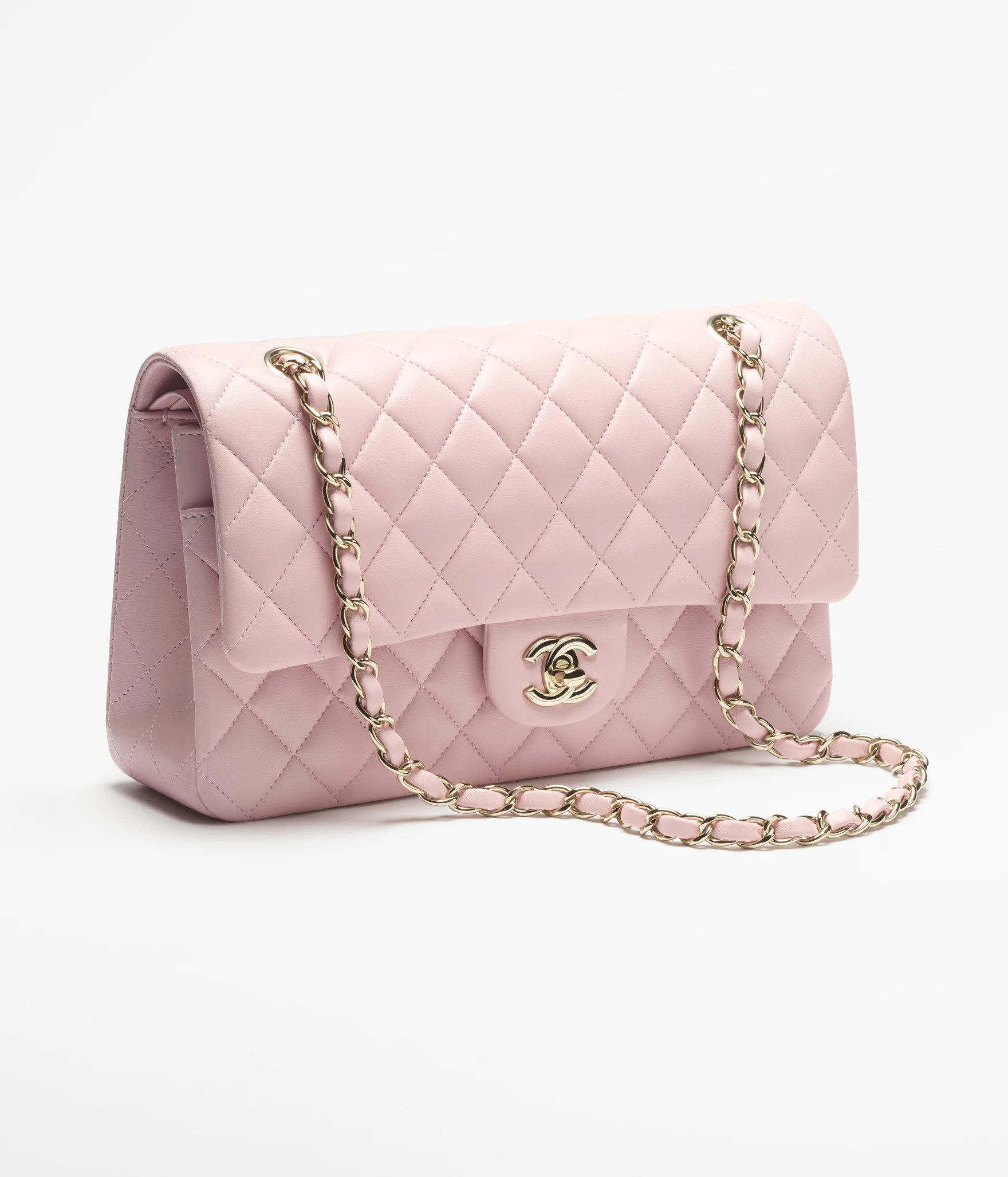 Classic 11.12 handbag, Lambskin & gold-tone metal, light pink — Fashion | CHANEL | Chanel, Inc. (US)