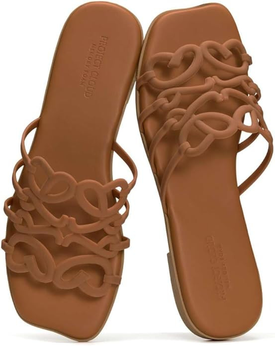 Project Cloud Womens Sandals with Memory Foam - Eco Crafted Leather Sandals for Women 2026 - Flat... | Amazon (US)