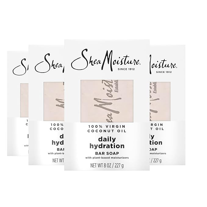 SheaMoisture Bar Soap Virgin Coconut Oil 4 count Nourish and Replenish Skin Daily Hydrating bar s... | Amazon (US)