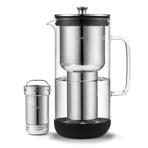 aarke Purifier Glass Water Pitcher, Refilable Stainless Steel Filter, 8-Weeks Performance, BPA-Free, Dishwasher Safe, Pure & Enriched Refill Granules, 1.18L (5 Cups) Capacity | Amazon (CA)