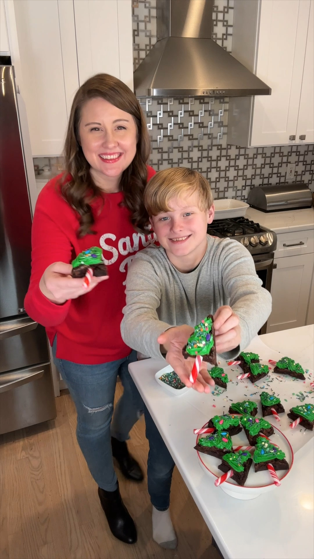 These Christmas tree brownies are almost too cute to eat! 🎄✨ Bake in an 8x8 pan, cool, and cut into triangles. Top with green frosting, festive sprinkles, and add a candy cane stick for the stump. So easy and fun for the holidays! 🍫❤️ Who’s trying these? #HolidayBaking #ChristmasTreeBrownies #FestiveTreats #HolidayTreats 

#LTKSeasonal #LTKHoliday #LTKFamily