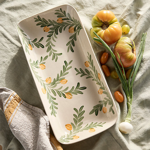 Green Vine Serving Platter, Rectangle | Terrain