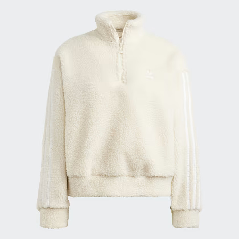 adidas Adicolor Classics Half-Zip Fleece Sweatshirt - Beige | adidas Canada | adidas (CA)