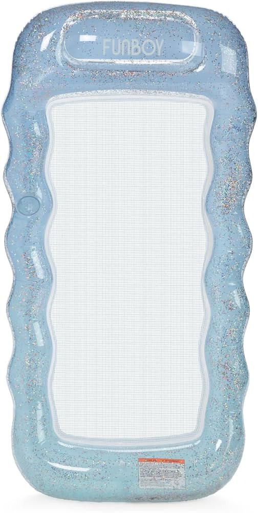 FUNBOY Giant Inflatable Luxury Blue Glitter Mesh Lounger Water Hammock Pool Float, Perfect for a ... | Amazon (US)