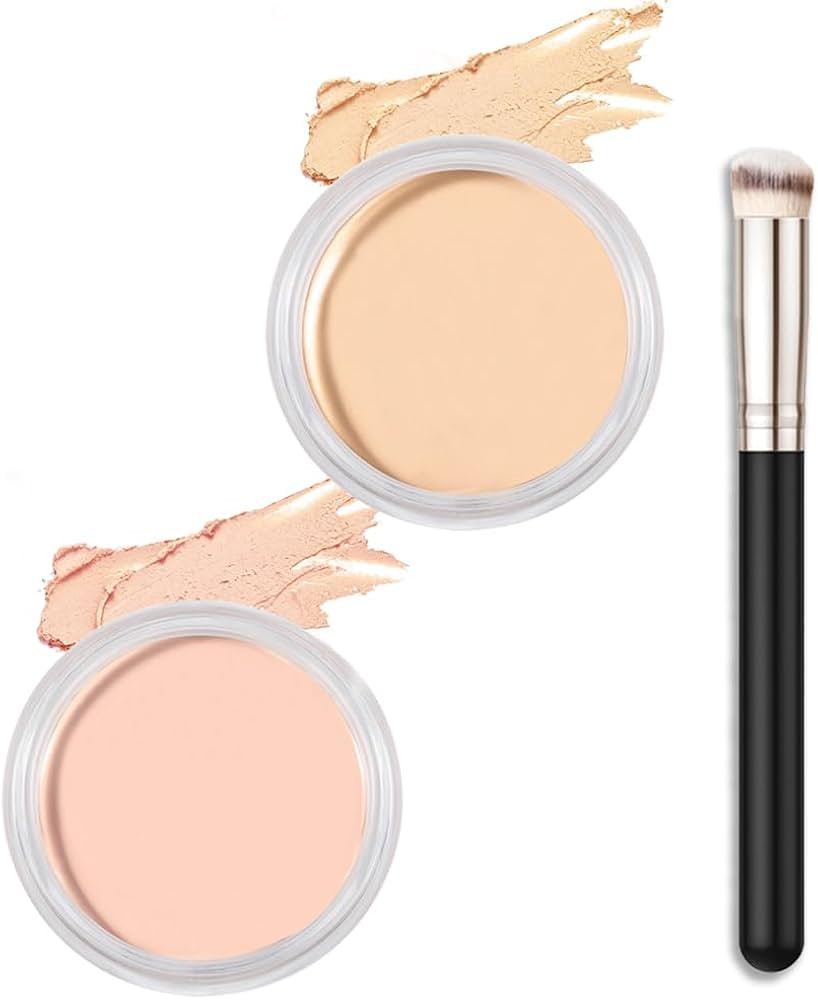 2Pcs under Eye Brightener,Conceal Brighten Dark Circles,Cream Pot Full Coverage Concealer Palette... | Amazon (US)