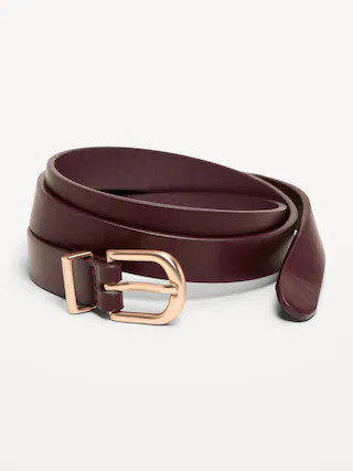 Classic Slim Faux-Leather Belt | Old Navy (US)