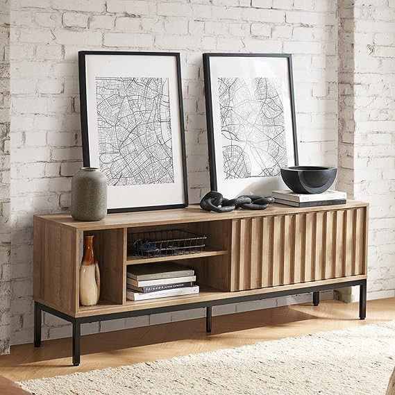 Mopio Norwin 64" TV Stand for Televisions up to 70", Modern Industrial Farmhouse Entertainment Ce... | Amazon (US)