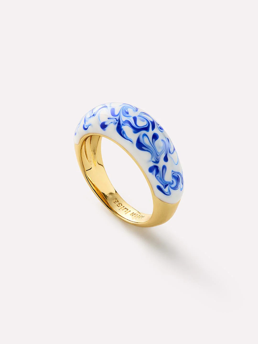 Enamel Ring - Wrenley Marble Blue | Ana Luisa