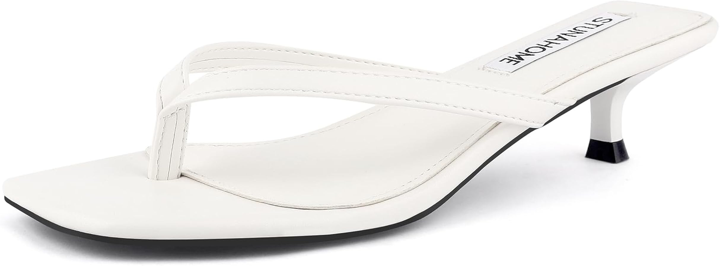 STUNAHOME Womens Kitten Heel Thong Sandals with Memory Foam Cute Flip Flop Heels for Women 1.4 In... | Amazon (US)
