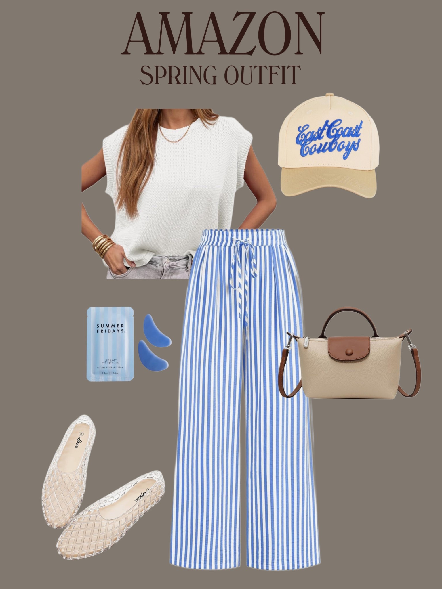 Spring Outfit Inspo 🌼🦋

Flowy pants - striped pants - blue - jelly shoes - Amazon spring - spring bag / purse - spring accessories / spring sweater 

#LTKTravel #LTKootd