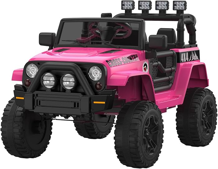 Garvee 12V Kids Ride on Car, Electric Toy Truck, Spring Suspension, LED Lights, Music, Safety Bel... | Amazon (US)