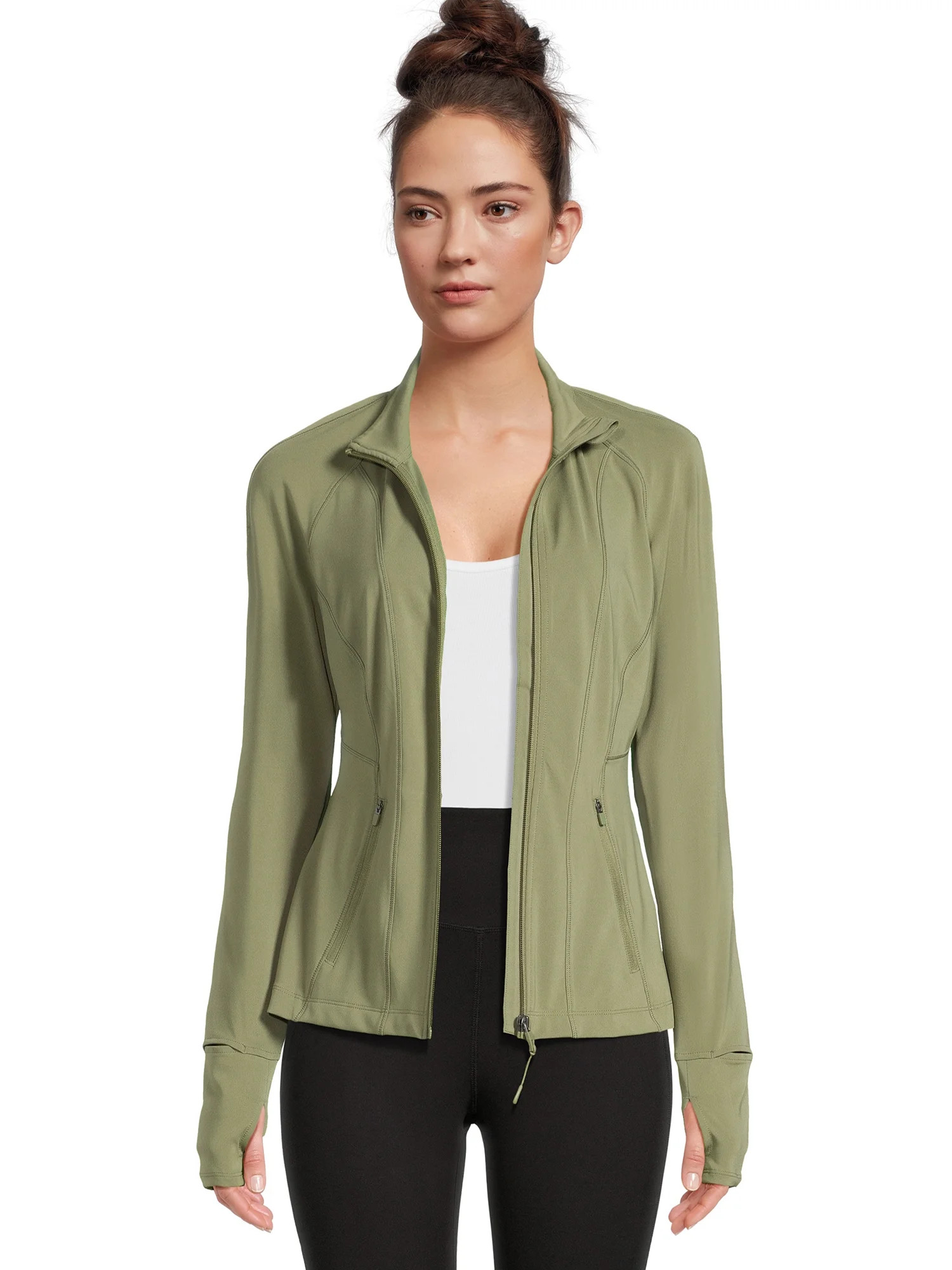 Avia Women's Performance Full Zip Jacket with Thumbholes, Sizes S-3XL | Walmart (US)