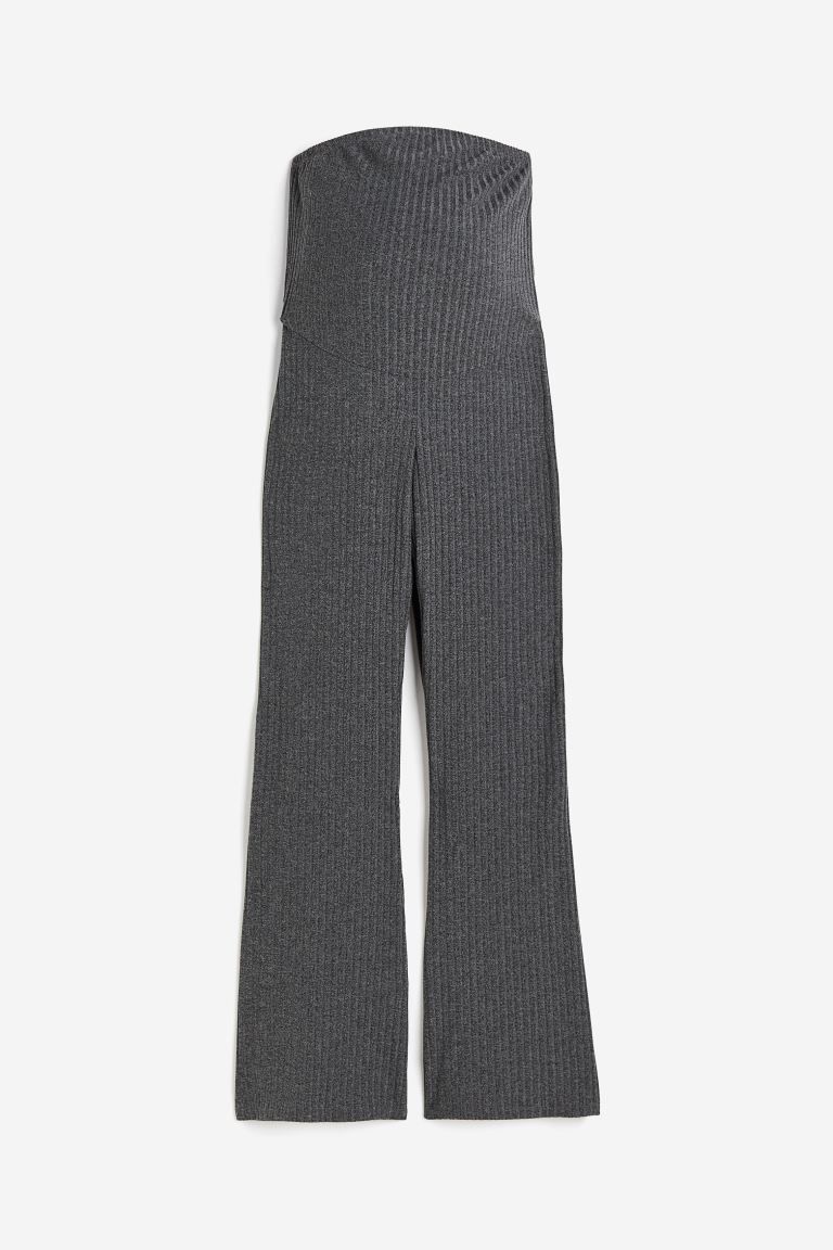 MAMA Ribbed Pants - Dark gray melange - Ladies | H&M US | H&M (US + CA)