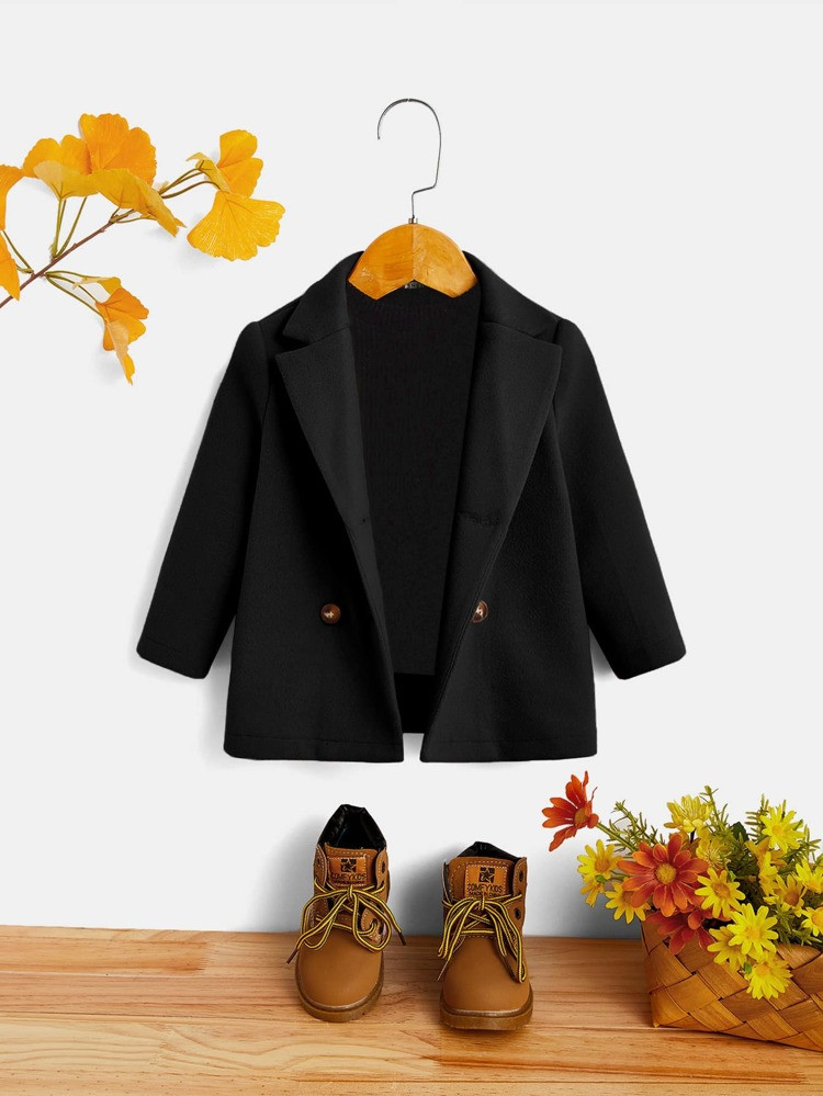 SHEIN Baby Lapel Neck Coat Without Sweater | SHEIN
