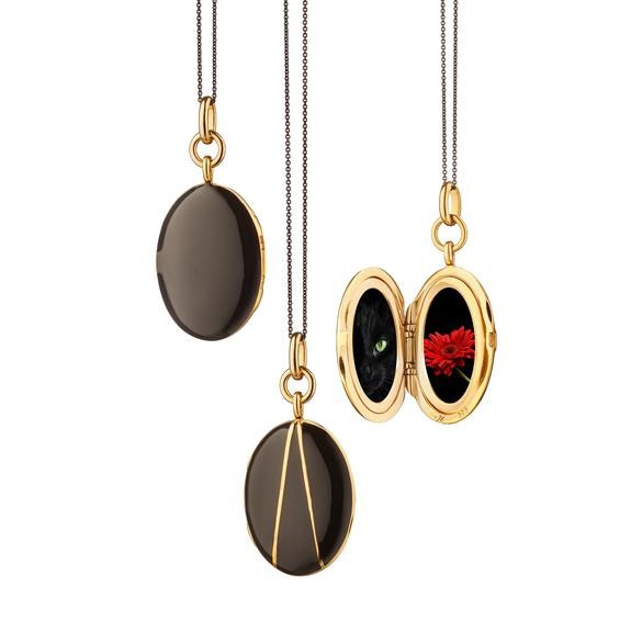 Black Enamel Vermeil Oval Locket
  

  
  
    by Monica Rich Kosann | Monica Rich Kosann