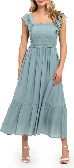 Ruffle Cap Sleeve Fit & Flare Maxi Dress | Nordstrom Rack