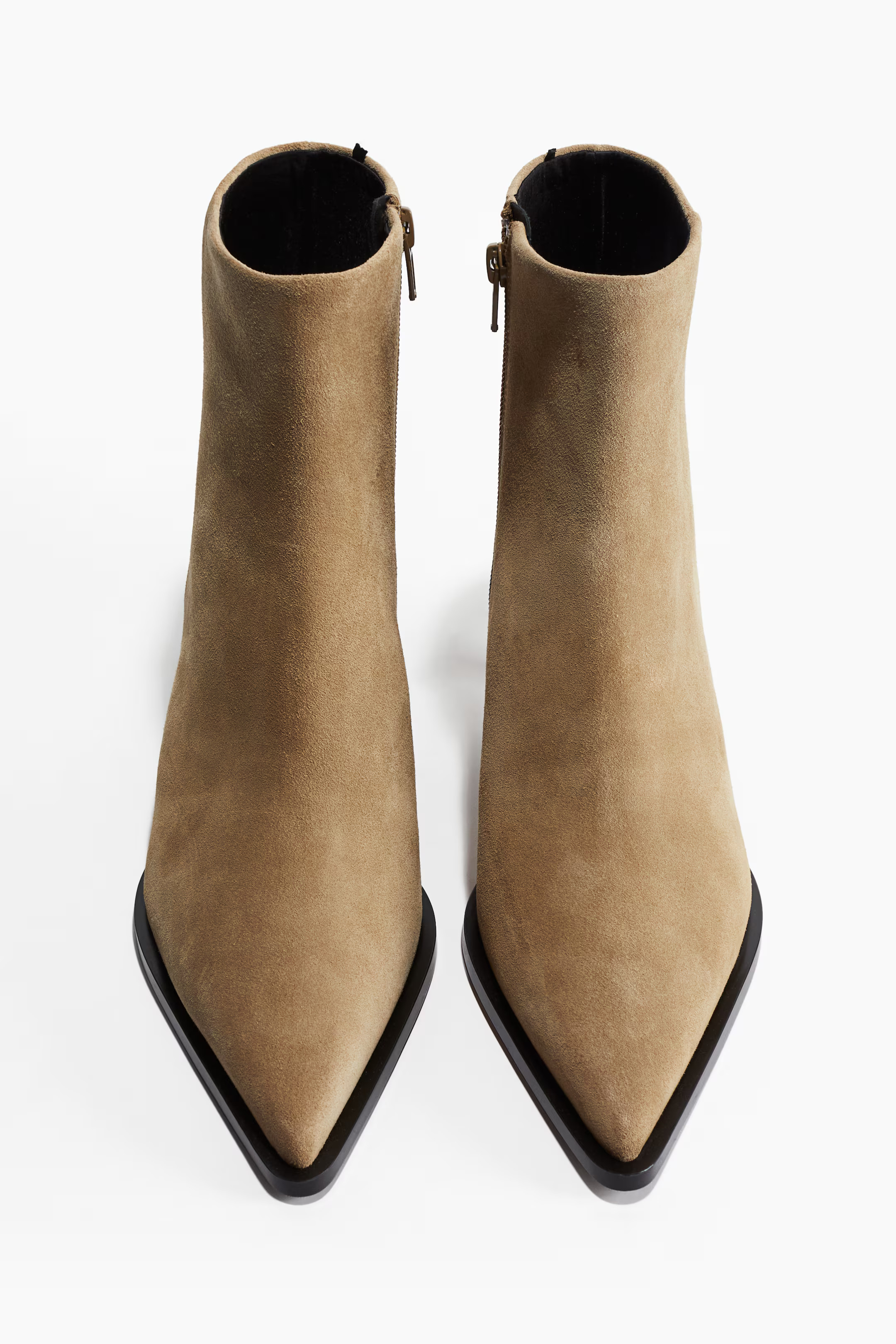 Pointed suede ankle boots - Beige - DONNA | H&M IT | H&M (FR, IT, ES, PT, BE)