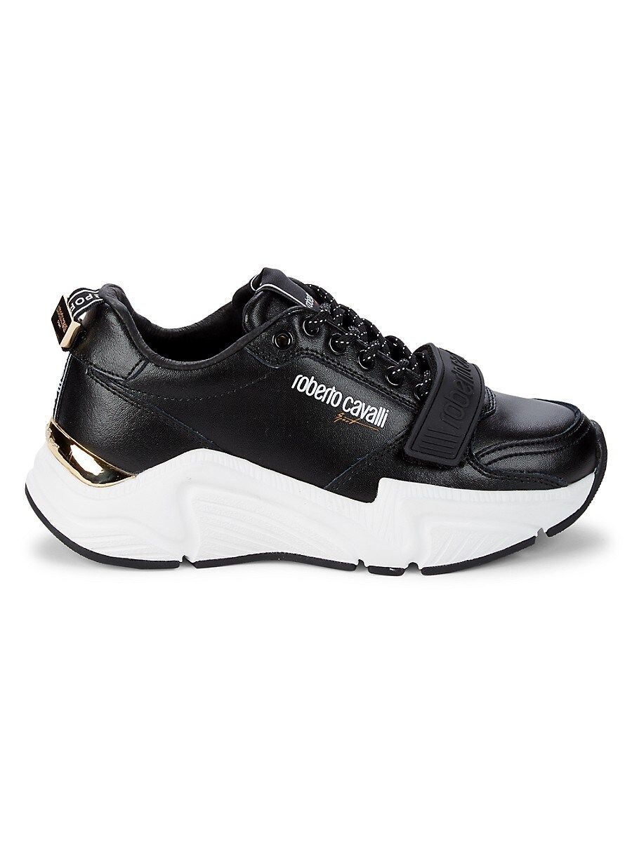 roberto cavalli SPORT Women's Leather Chunky Sneakers - Black - Size 37 (7) | Saks Fifth Avenue OFF 5TH