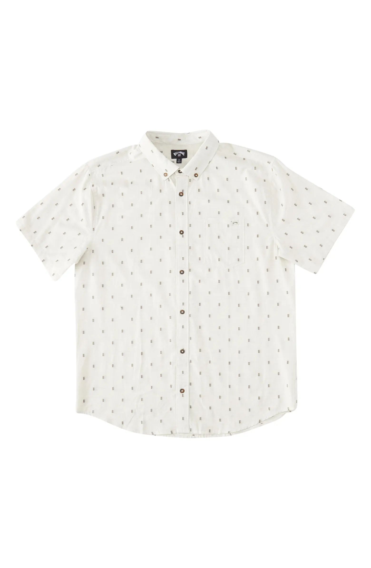 Kids' All Day Short Sleeve Jacquard Button-Up Shirt | Nordstrom