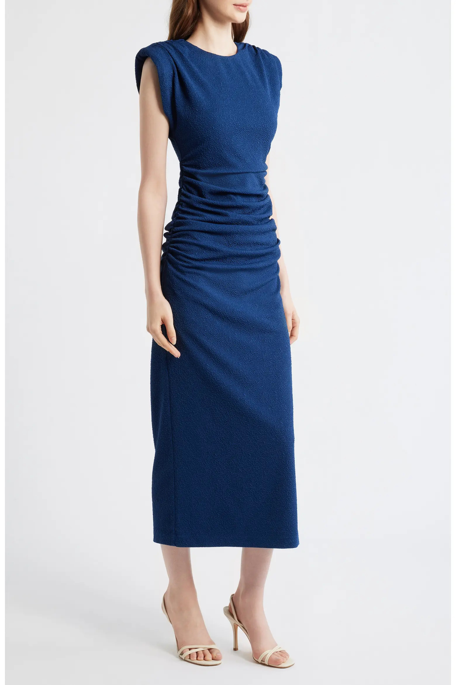 Cap Sleeve Textured Knit Midi Dress (Women) | Nordstrom | Nordstrom