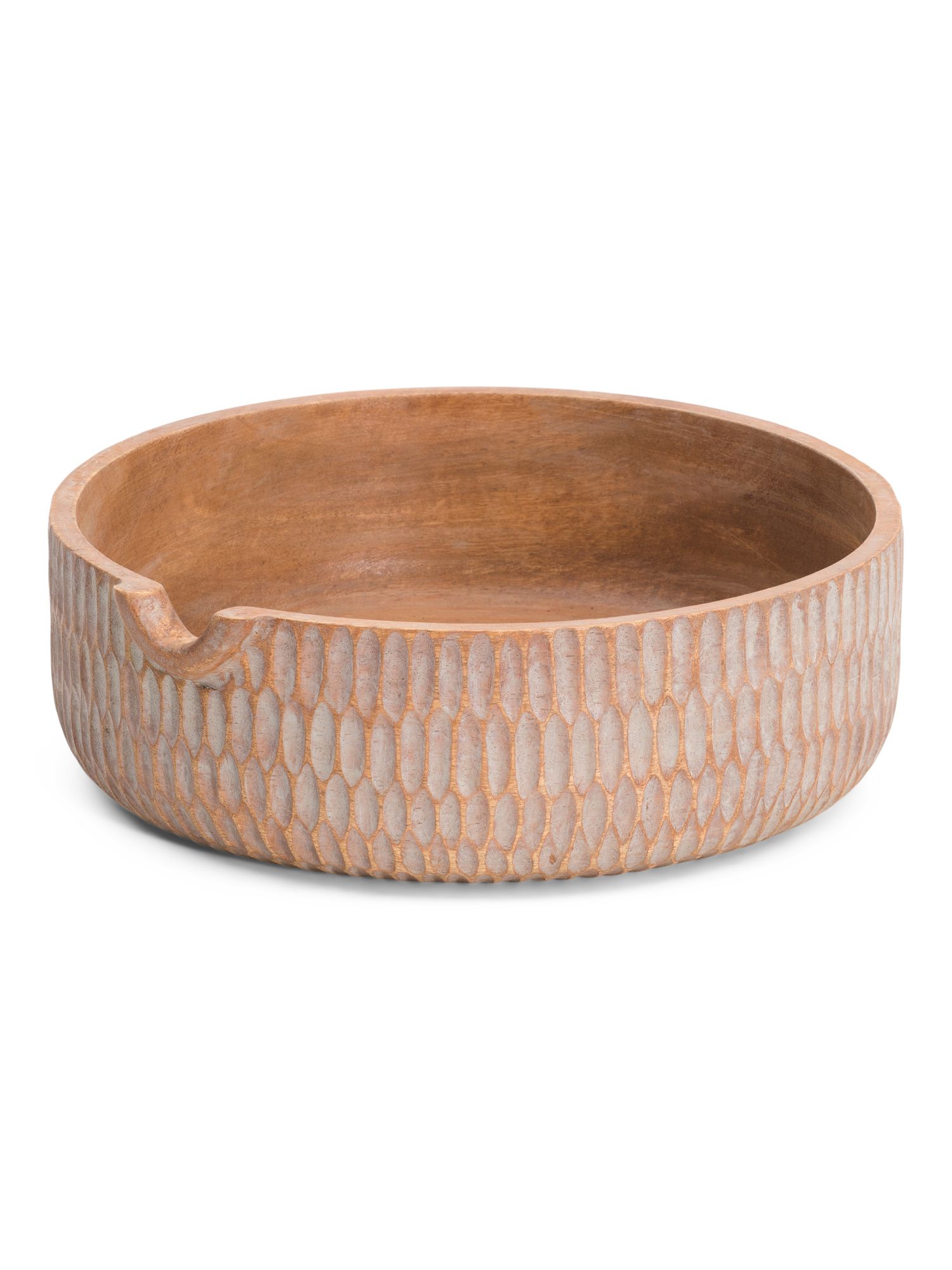 Hand Carved Mango Wood Bowl With Spout | TJ Maxx