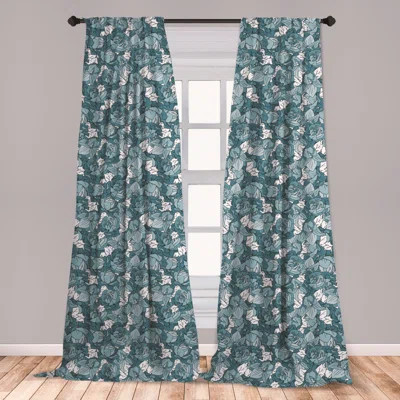 Ambesonne Flower Curtains, Botanical Arrangement In Hand Drawn Style Spring Themed Nostalgic Nature, | Wayfair North America