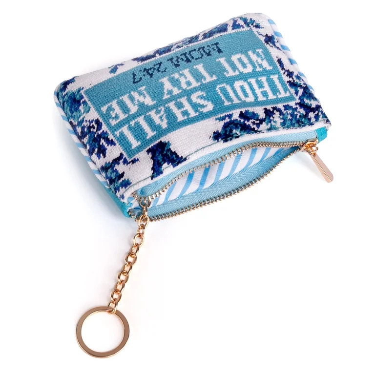 Hi Peach Layne 'Thou Shall Not Try Me' Mother's Day Gift Needlepoint Keychain Pouch | Walmart (US)