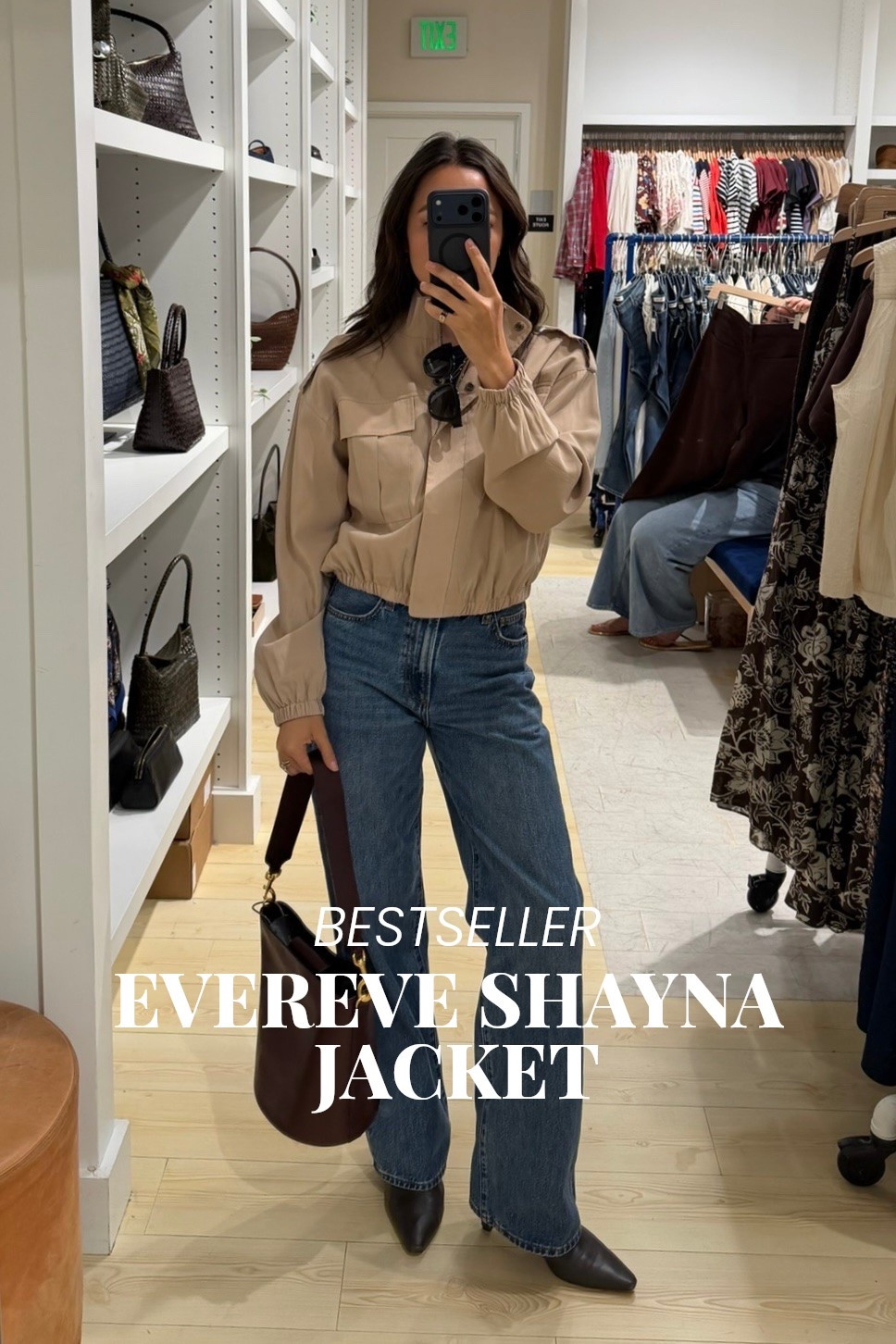 Bestseller this week: evereve Shayna military jacket 

Jacket — wearing xs 
Aritzia Farrah jeans - classic style, 100% cotton 
Madewell bucket tote - love this new updated version with a thicker strap 

Fall outfit / elevated style / style over 30

#LTKootd #LTKSeasonal