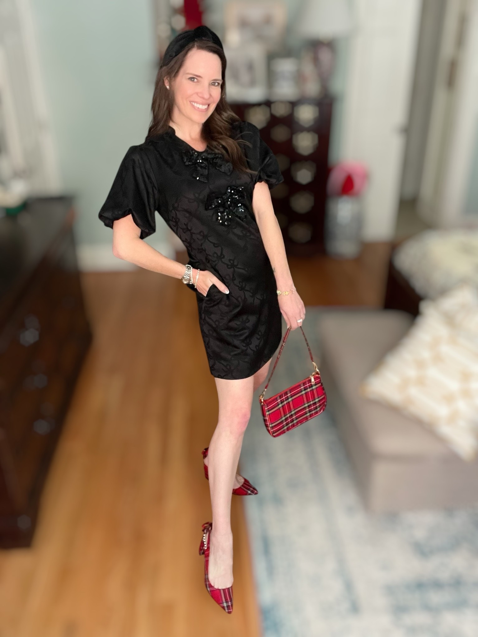 ✨Holiday Plaid Party Look✨

This chic black bow-jacquard mini dress paired with festive red plaid accessories is the holiday party combo. The classic black silhouette keeps it elegant, while the tartan heels and matching shoulder bag add the perfect pop of Christmas cheer ❤️🎄 A velvet knotted headband ties the whole look together for a polished, girly finish. This outfit works beautifully for holiday dinners, Christmas parties, festive date nights, and anything on your December calendar. So timeless, so fun, and so easy to wear!

holiday outfit · Christmas outfit · plaid heels · tartan bag · black mini dress · bow dress · holiday party look · velvet headband · festive outfit idea · affordable holiday style

#LTKHoliday #LTKItBag #LTKFindsUnder50