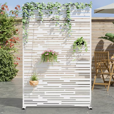 Dovelina Outdoor Metal Privacy Screen Freestanding Fence Panels Decorative Trellis for Garden Deck Yard - 72" x 47" | Target