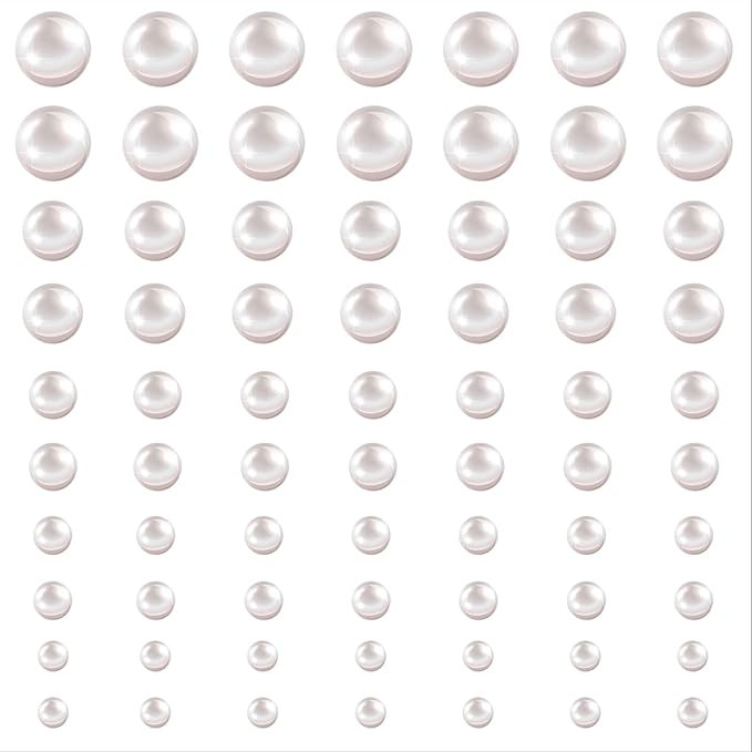 Outus self-Adhesive Pearls Stick on face Pearls Sticker Sheets Pearls for Crafts Flat Back Pearl ... | Amazon (US)