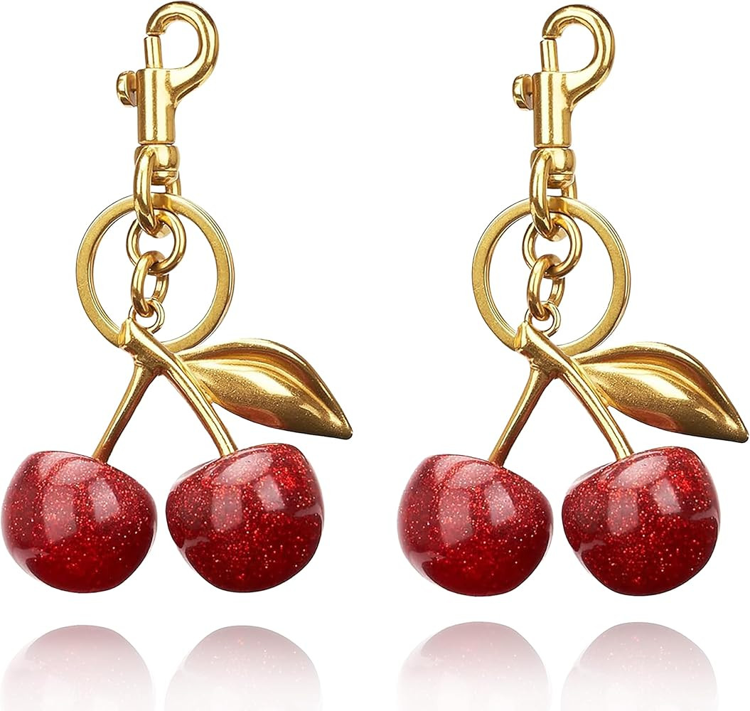 Cherry Keychain Bag Purse Charms For Handbags Cherry Accessories Mothers Day Birthday Ideas | Amazon (US)