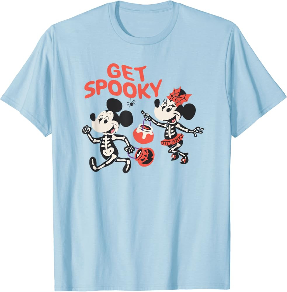 Amazon Essentials Mickey and Minnie Halloween Skeleton Costumes Get Spooky T-Shirt | Amazon (US)
