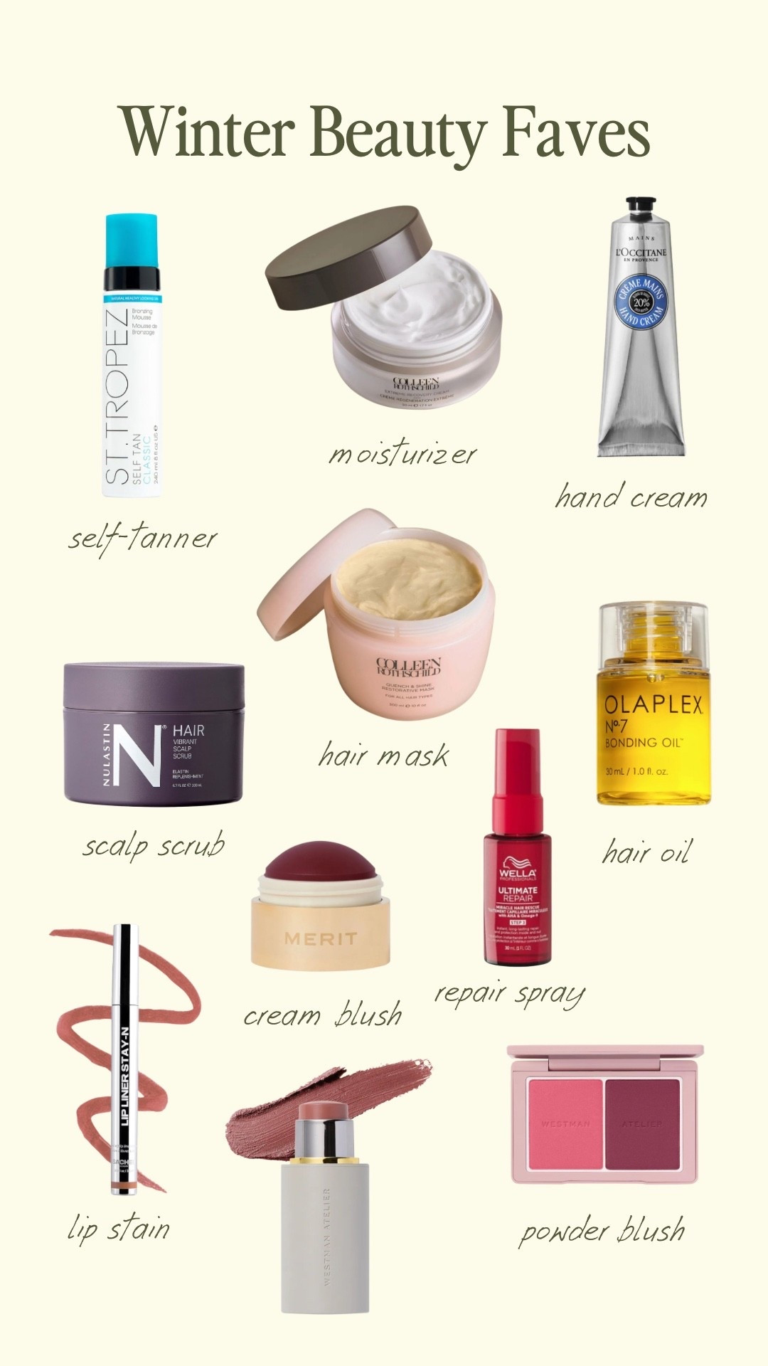 Winter Beauty Favorites: skincare, haircare, makeup 