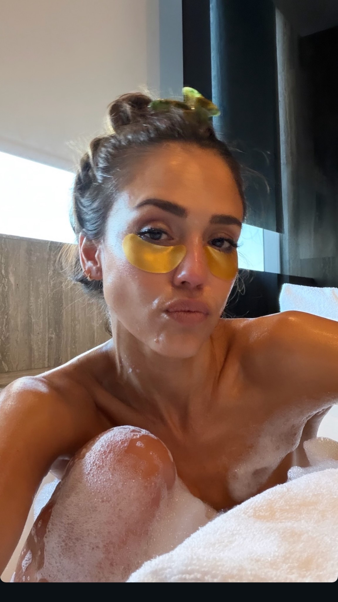 Jessica Alba has been spotted using Gold Energizing Eye Masks in Gold during her Instagram Live "get ready with me" sessions. These popular, affordable, and vegan under-eye patches are designed to reduce puffiness, brighten dark circles, and hydrate the under-eye area using ingredients like hyaluronic acid

#LTKgrwm #LTKselfcare #LTKmorningroutine