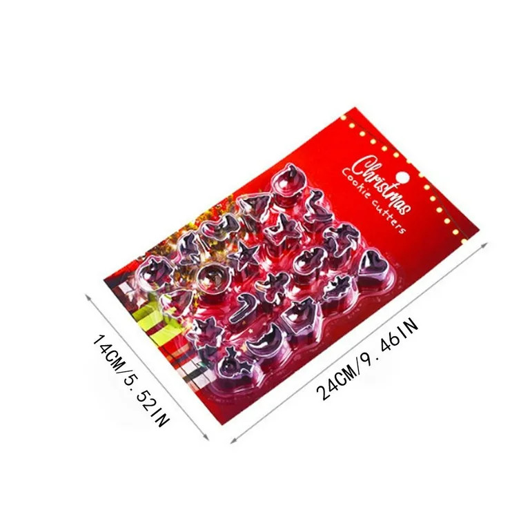 20-Piece Mini Christmas Cookie Cutter Set, Stainless Steel Holiday Molds for Cookies, Cakes, Sand... | Walmart (US)