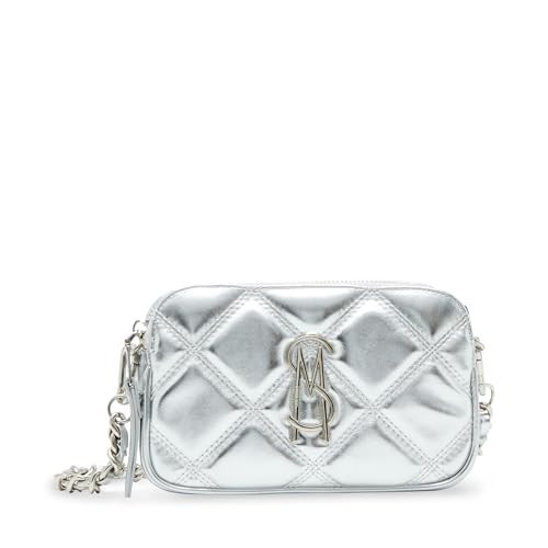 Steve Madden Bdaisy Double Zip Crossbody, Silver | Amazon (US)