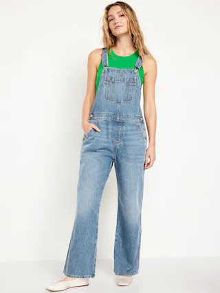 Baggy Wide-Leg Jean Overalls | Old Navy (CA)