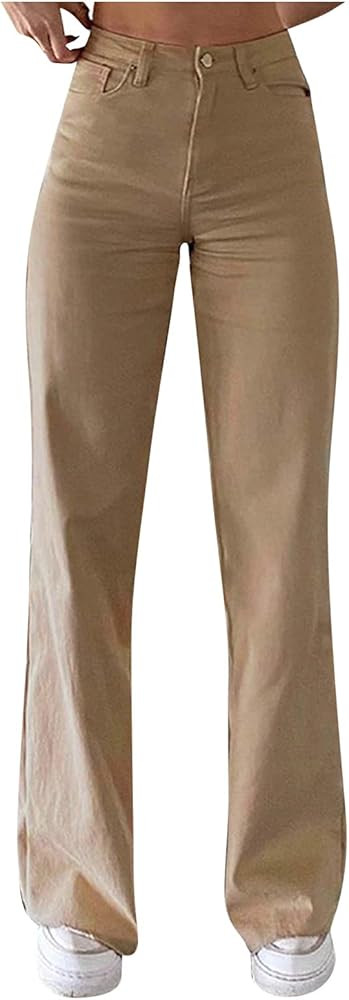 AMIMOJY Bell Bottom Jeans for Women High Waisted Stretch Flare Pants 5 Button Skinny Boot Cut Jea... | Amazon (US)