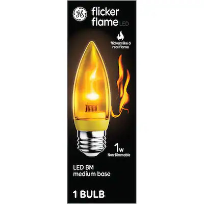 GE Flame Bulb 1 -Watt EQ B11 Warm candlelight Medium base (E-26) LED Decorative Light Bulb | Lowe's