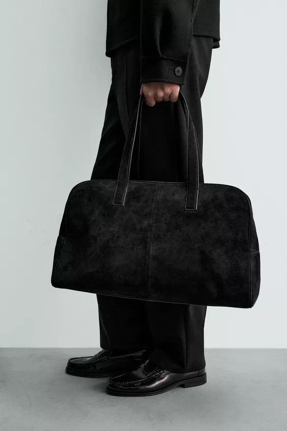 LEATHER TRAVEL BAG M | Zara US