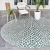 Unique Loom Jill Zarin Outdoor Collection Abstract Animal Print Teal/Ivory Round Rug (6' 7 x 6' 7) | Amazon (US)