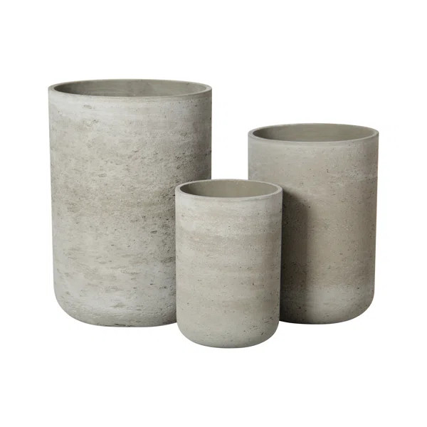 Nicolette 3-Piece Cement Pot Planter Set | Wayfair North America