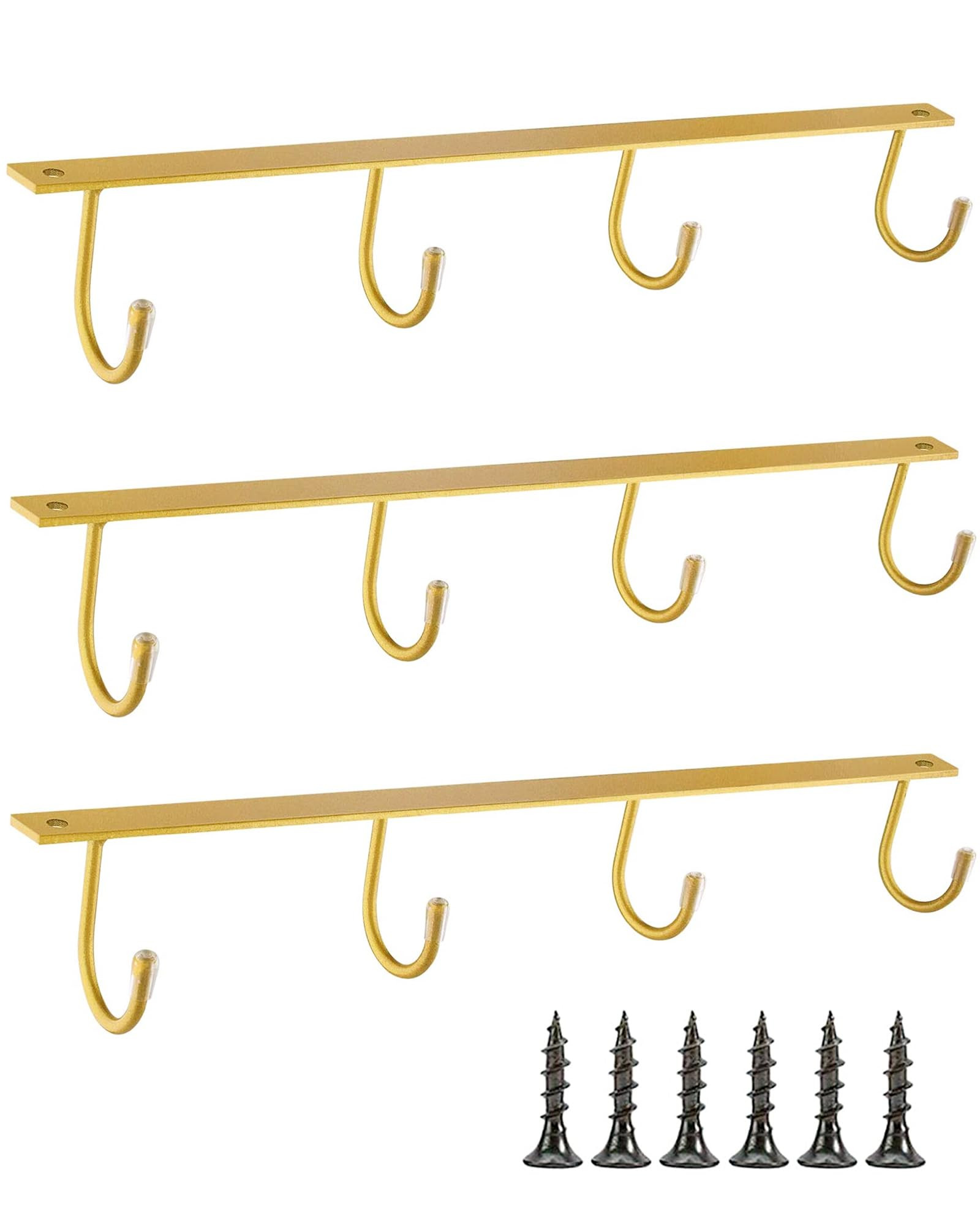 Mug Hanger Under Cabinet 3 Pcs Iron Mug Rack Wall Mounted Coffee Cup Rack Storage Organizer for K... | Amazon (US)