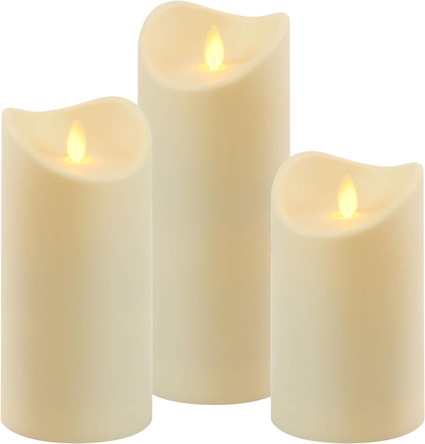 LumaBase Battery Operated LED Candles with Moving Flame - Set of 3 | Amazon (US)