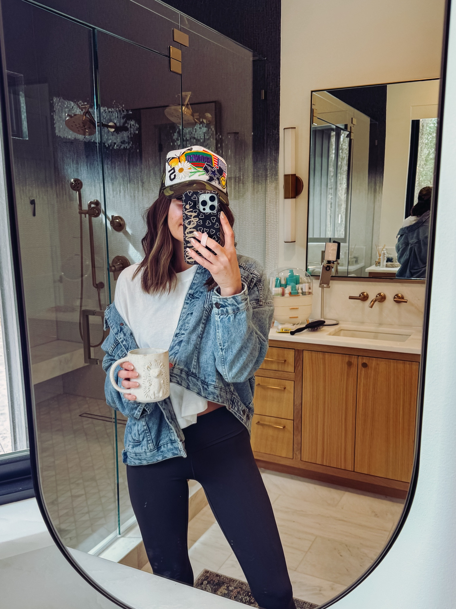 tuesday spring mama fit. size small in this jacket and small in my  tee. size small LONG in my favorite flare leggings!! 

#LTKSeasonal #LTKstyletip #LTKfamily